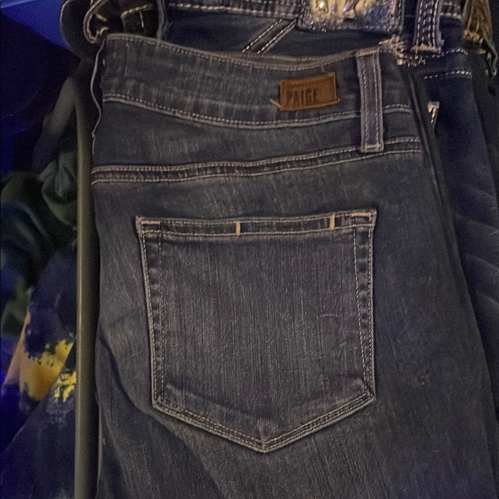 PAIGE Blue Classic Denim Jeans with Lived-In Look